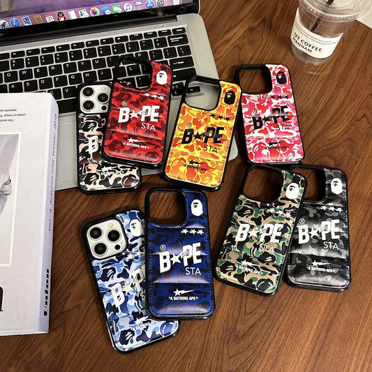 Bleu - Camo Leather Case