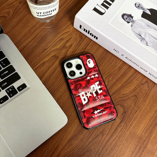 Crimson - Camo Leather Case